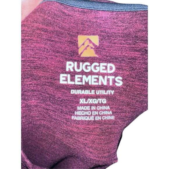 Nice Rugged Elements Long Sleeve Pullover Shirt Size XL Mens burgundy colored li - Picture 4 of 8